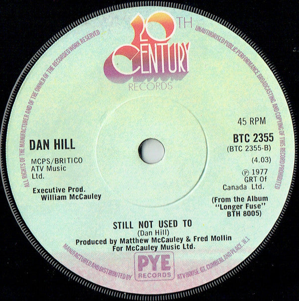 Dan Hill : Sometimes When We Touch (7", Single)