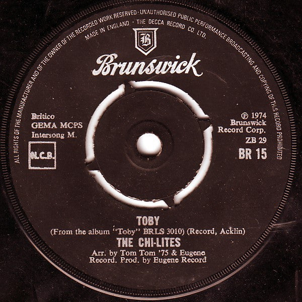 The Chi-Lites : Toby (7", Single)