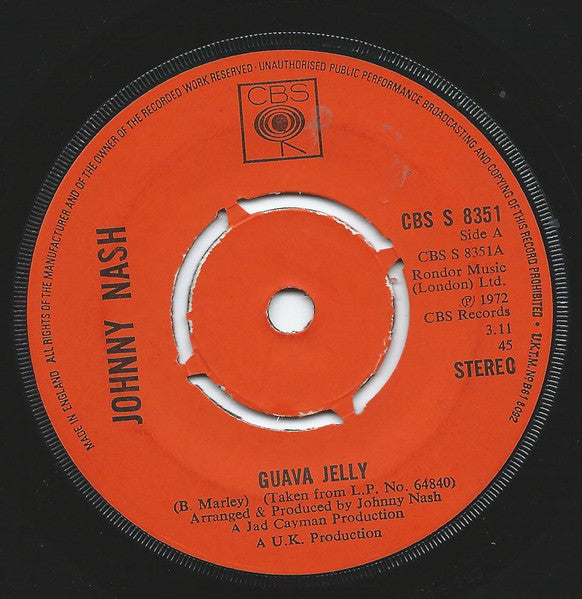 Johnny Nash : Guava Jelly (7")