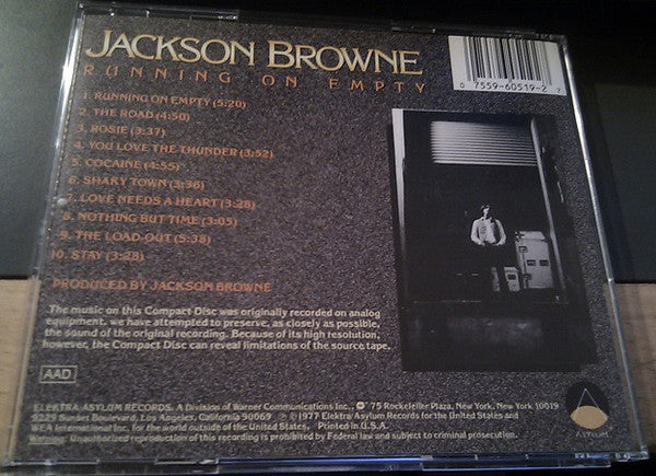 Jackson Browne : Running On Empty (CD, Album, RE, WEA)