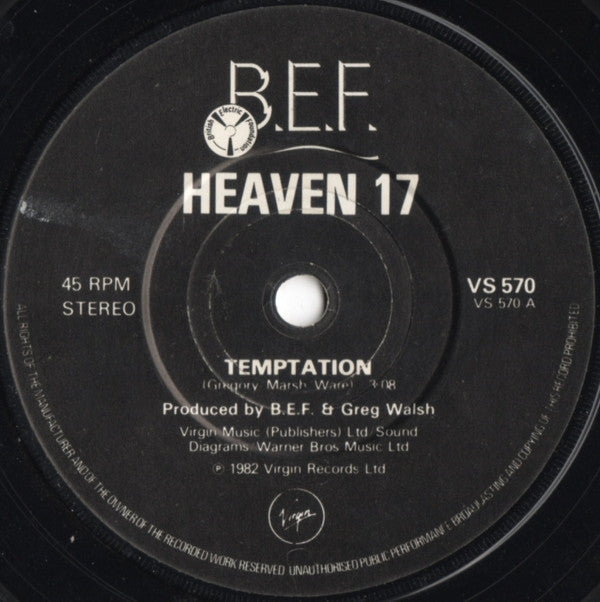 Heaven 17 : Temptation (7", Single)