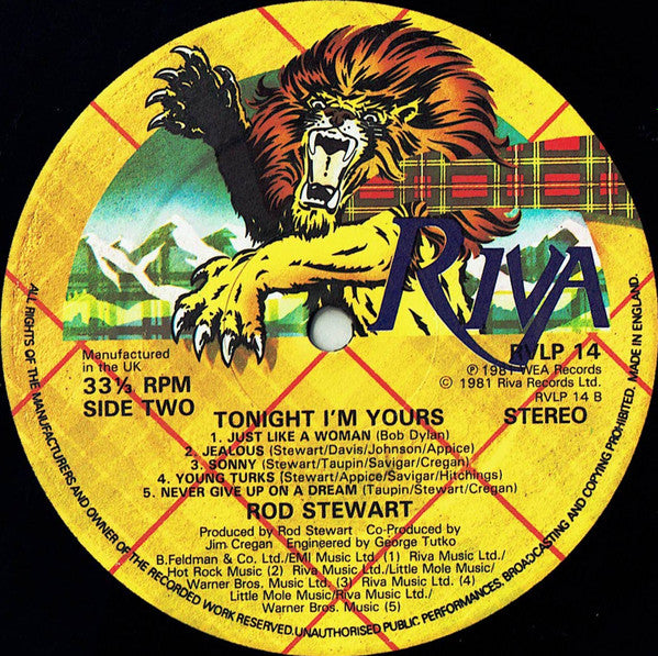 Rod Stewart : Tonight I'm Yours (LP, Album, Orl)