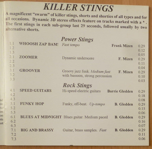 Various : Killer Stings (CD, Comp, Lib)