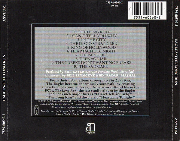 Eagles : The Long Run (CD, Album, RE, RM)
