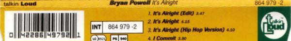 Bryan Powell : It's Alright (CD, Single)