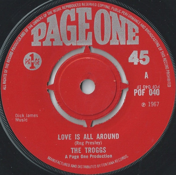 The Troggs : Love Is All Around (7", Single, 4 P)