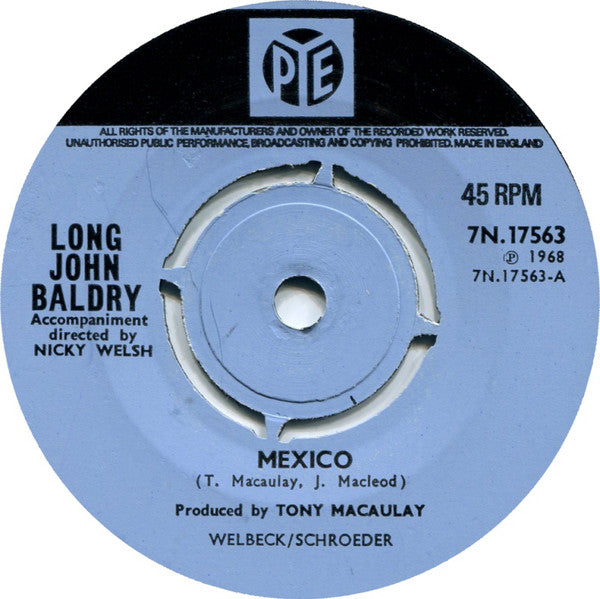 Long John Baldry : Mexico (7", Single, Pus)