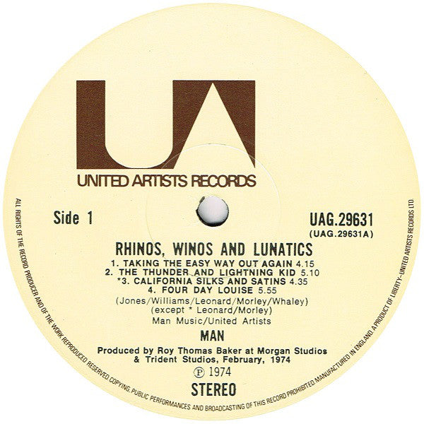 Man : Rhinos, Winos And Lunatics (LP, Album, Gat)