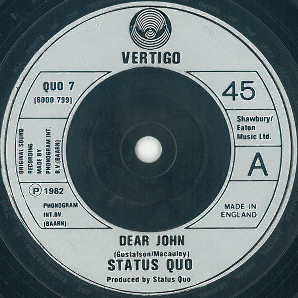 Status Quo : Dear John (7", Single)