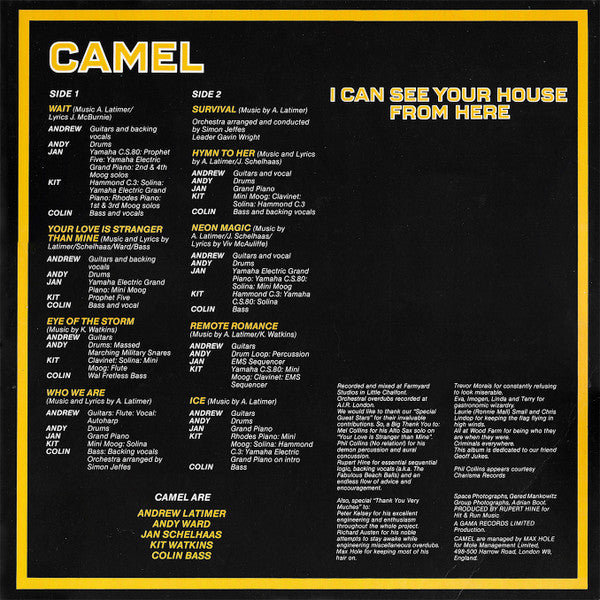 Camel : I Can See Your House From Here (LP, Album)