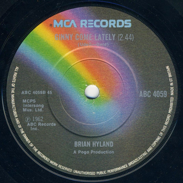 Brian Hyland : Sealed With A Kiss (7", Single, RE)