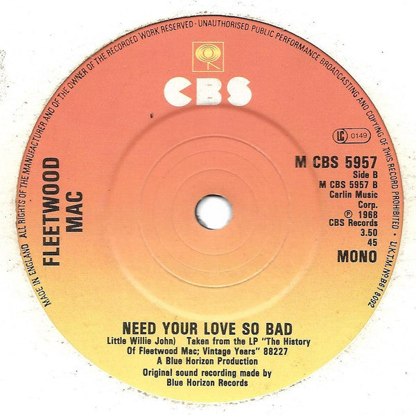 Fleetwood Mac : Albatross (7", Single, Mono)