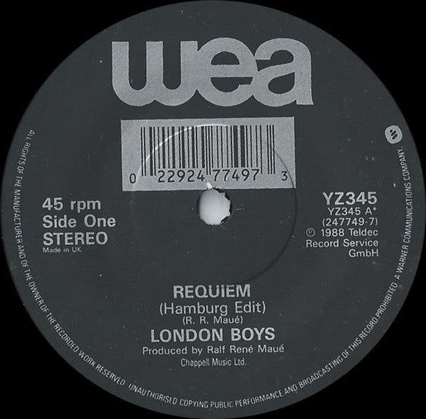 London Boys : Requiem (7", Single, Pap)