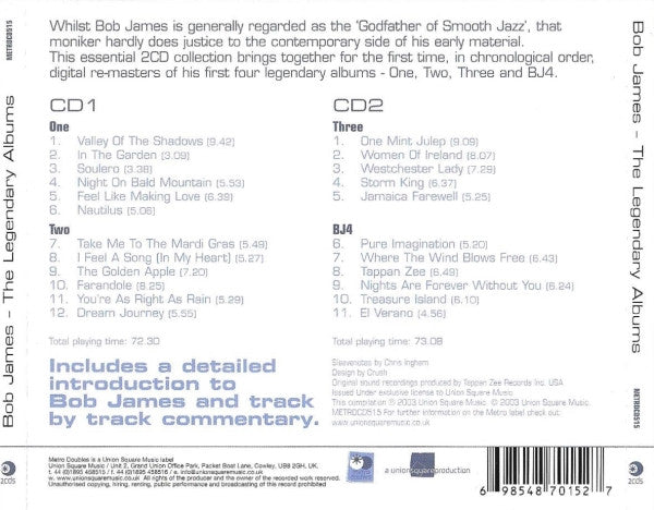 Bob James : The Legendary Albums (2xCD, Album, Comp, RM)