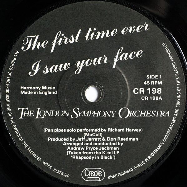 London Symphony Orchestra : The First Time Ever I Saw Your Face / Standing In The Shadows Of Love (7", Single)