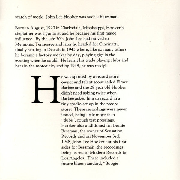 John Lee Hooker : The Best Of John Lee Hooker (CD, Comp)