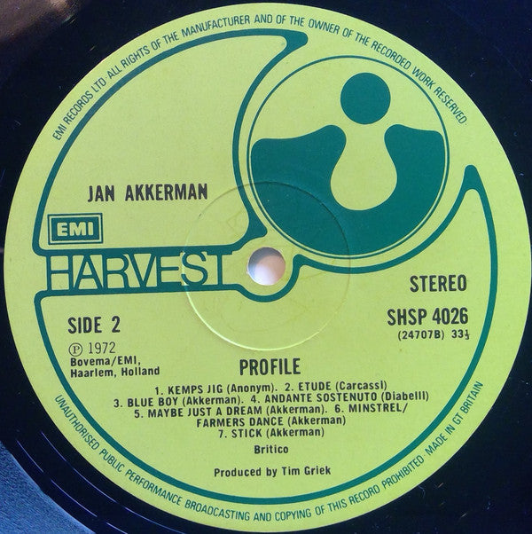 Jan Akkerman : Profile (LP, Album, RE, RP, EMI)