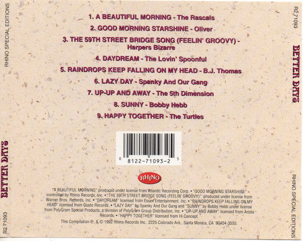 Various : Better Days (CD, Comp, S/Edition, SRC)