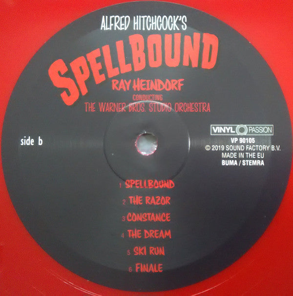 Ray Heindorf Conducting The Warner Bros. Studio Orchestra Accompanied By Dr. Samuel Hoffman* Composed By Miklós Rózsa : Alfred Hitchcock's Spellbound (LP, Album, RSD, Ltd, RE, RM, Red)
