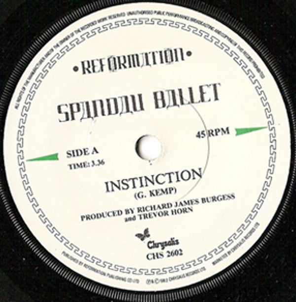 Spandau Ballet : Instinction (7", Single, Pap)