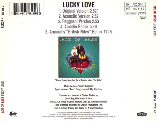 Ace Of Base : Lucky Love (CD, Single, Ltd, M/Print, Reg)