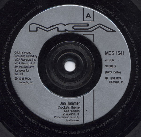 Jan Hammer : Crockett's Theme / Chancer (7", Single, Inj)