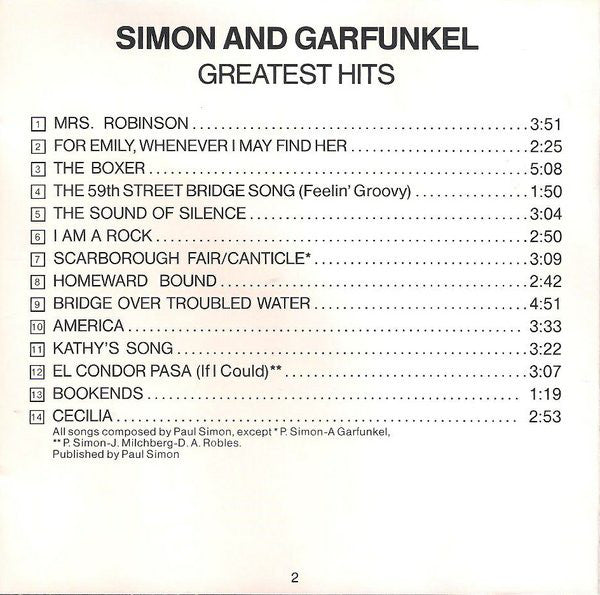 Simon & Garfunkel : Simon And Garfunkel's Greatest Hits (CD, Comp, RE, RP)