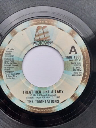 The Temptations : Treat Her Like A Lady (7", Single, Pap)