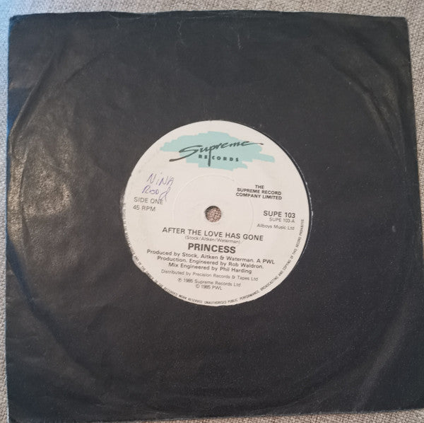 Princess : After The Love Has Gone (7", Single)