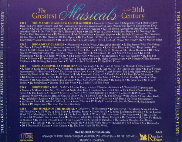 Various : The Greatest Musicals Of The 20th Century (5xCD, Comp)