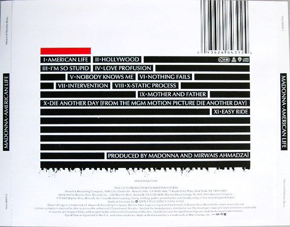 Madonna : American Life (CD, Album, Enh, Exp)