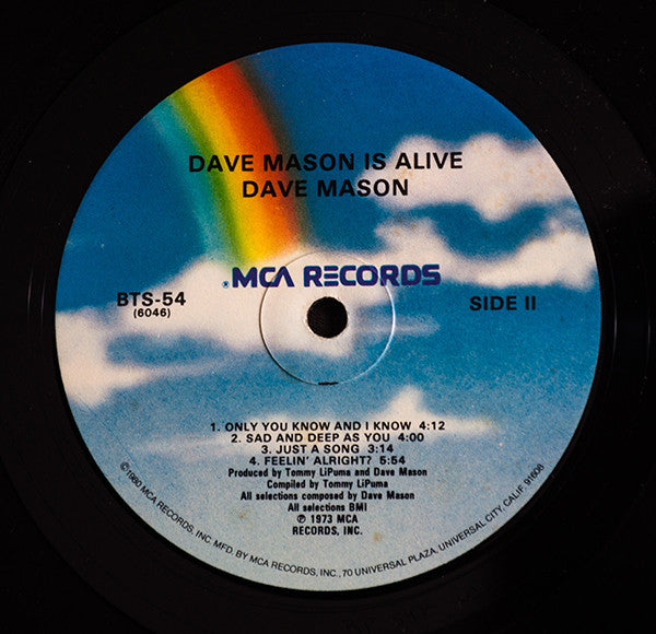 Dave Mason : Dave Mason Is Alive! (LP, Album, RE, Glo)