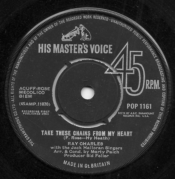 Ray Charles : Take These Chains From My Heart (7", Single)