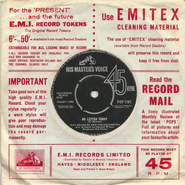 Ray Charles : Take These Chains From My Heart (7", Single)