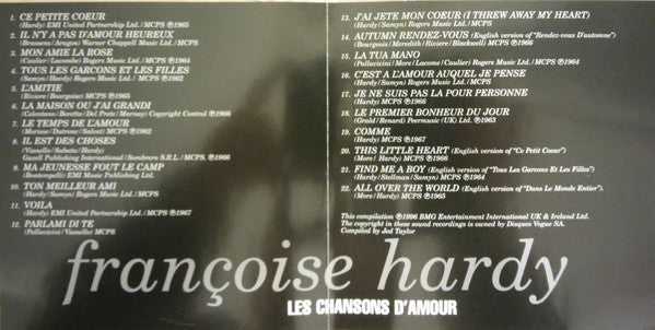 Françoise Hardy : Les Chansons D'amour (CD, Comp, RE, Son)