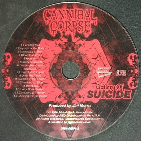 Cannibal Corpse : Gallery Of Suicide (CD, Album, Cen)