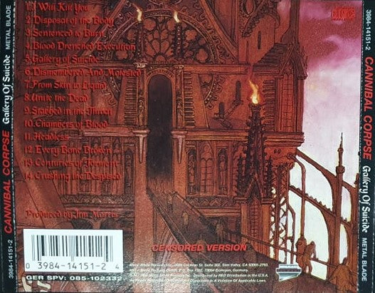Cannibal Corpse : Gallery Of Suicide (CD, Album, Cen)