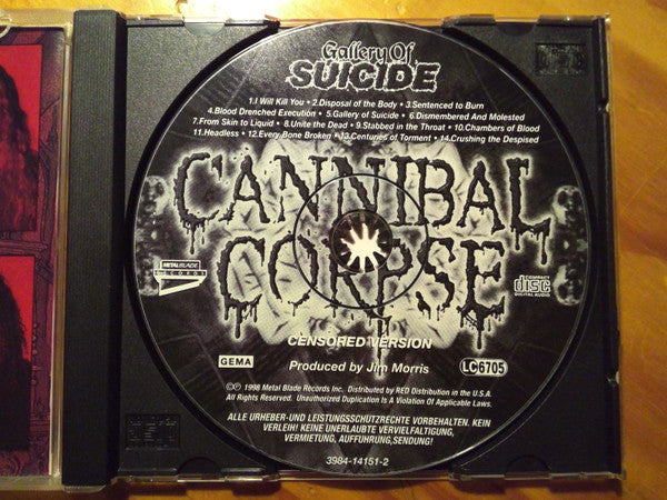 Cannibal Corpse : Gallery Of Suicide (CD, Album, Cen)