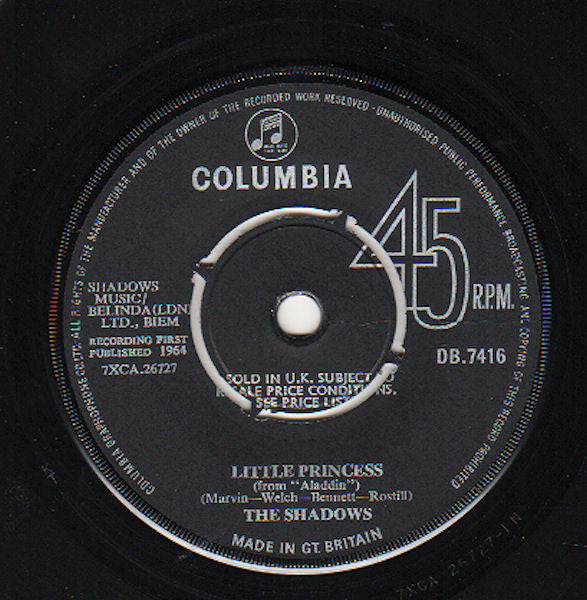 The Shadows : Genie With The Light Brown Lamp (7", Single)