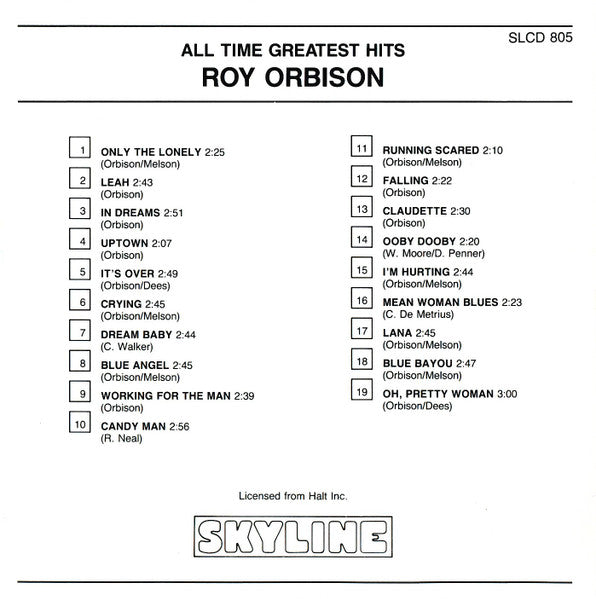 Roy Orbison : All Time Greatest Hits (CD, Comp, RE)