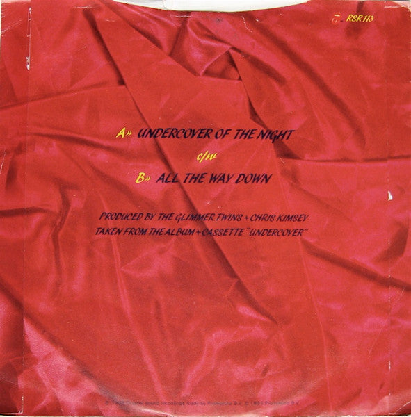 The Rolling Stones : Undercover Of The Night (7", Single)