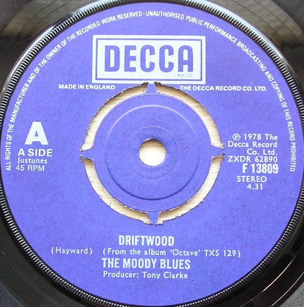 The Moody Blues : Driftwood (7", Single)