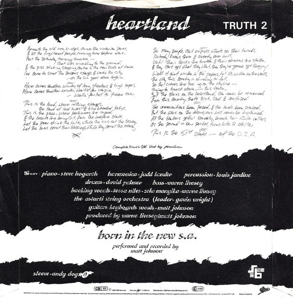 The The : Heartland (7", Single)