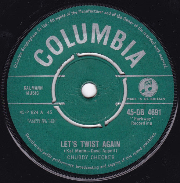 Chubby Checker : Let's Twist Again (7", Single)