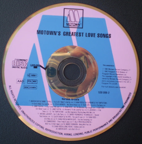 Various : Motown's Greatest Love Songs (CD, Comp)