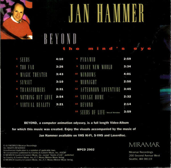 Jan Hammer : Beyond The Mind's Eye (CD, Album)