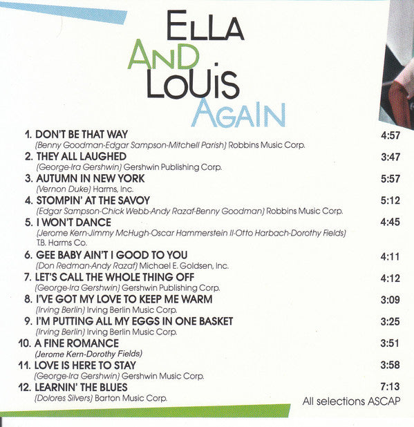 Ella Fitzgerald And Louis Armstrong : Ella And Louis Again (CD, Album, Mono, RE, RM)