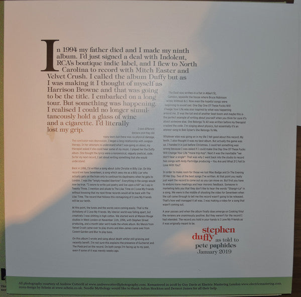 Stephen Duffy : I Love My Friends (LP, Album, RM + 7", Single)