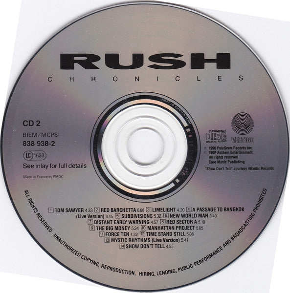 Rush : Chronicles (2xCD, Comp)