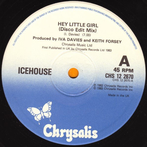 Icehouse : Hey Little Girl (12", Single)